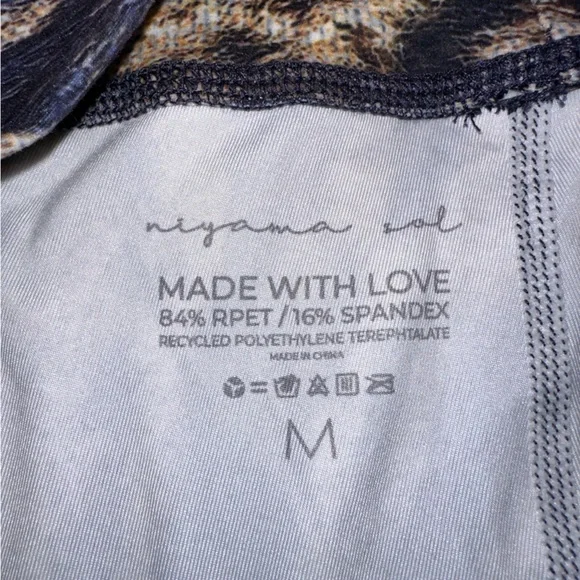 Niyama Sol Brown & Black Animal Print Super Flare Pants Size Medium - Picture 4 of 16